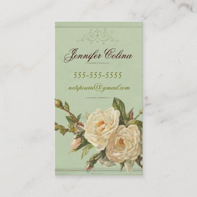 Vintage Inspired Calling Card (Front)