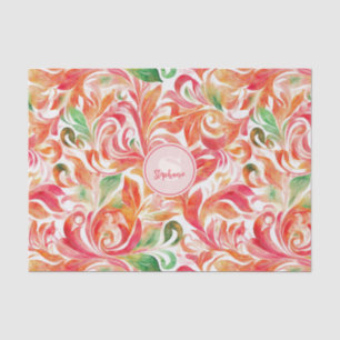 Vintage-Inspired Colorful Paisley Leaf Pattern (5) Tissue Paper
