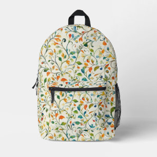 Vintage-Inspired Colourful Paisley Leaf Pattern (2 Printed Backpack