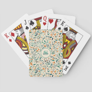 Vintage-Inspired Colourful Paisley Leaf Pattern (3 Playing Cards