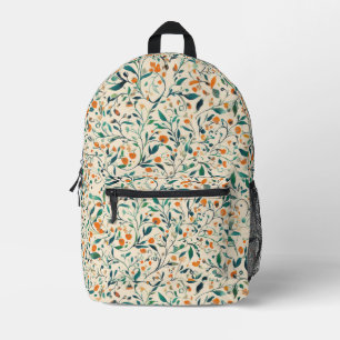 Vintage-Inspired Colourful Paisley Leaf Pattern (3 Printed Backpack