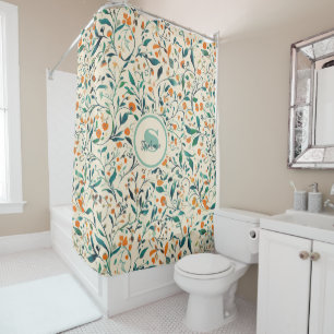 Vintage-Inspired Colourful Paisley Leaf Pattern (3 Shower Curtain