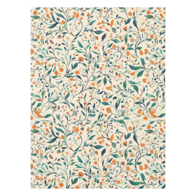 Vintage-Inspired Colourful Paisley Leaf Pattern (3 Tablecloth (Front)