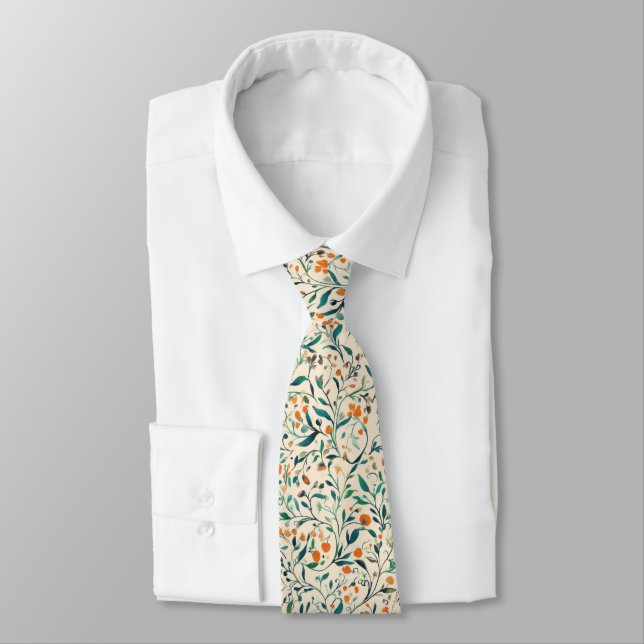 Vintage-Inspired Colourful Paisley Leaf Pattern (3 Tie (Tied)