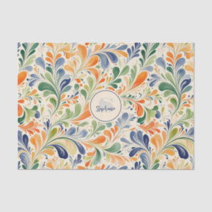 Vintage-Inspired Colourful Paisley Leaf Pattern (4 Tissue Paper