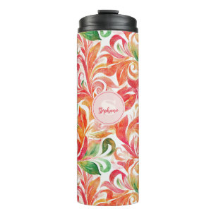 Vintage-Inspired Colourful Paisley Leaf Pattern (5 Thermal Tumbler