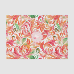 Vintage-Inspired Colourful Paisley Leaf Pattern (5 Tissue Paper