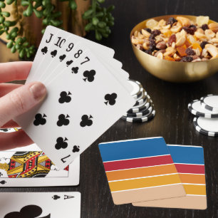 Vintage-Inspired Colourful Stripes Design Playing Cards