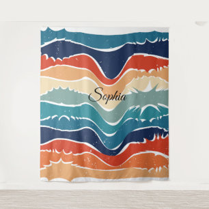 Vintage-Inspired Colourful Stripes Design Tapestry