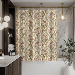Vintage-Inspired Curtain Soft Pastel Damask Design
