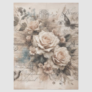 Vintage Inspired Decoupage Floral Tissue Paper 