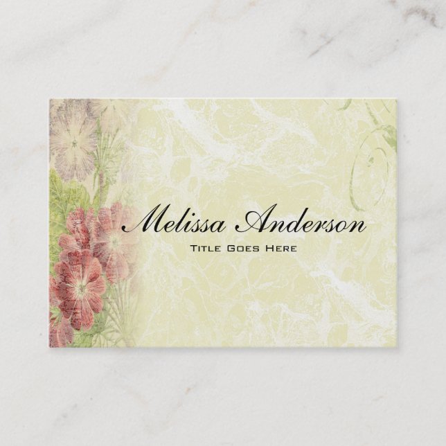 Vintage Inspired Floral Business Card (Front)