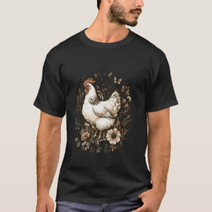 Vintage-Inspired Floral Chicken for farm lovers T-Shirt