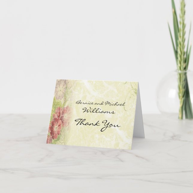 Vintage Inspired Floral Thank You (Front)