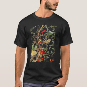 Vintage Inspired Flower Botanical Chart Retro Flor T-Shirt