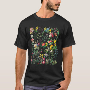 Vintage Inspired Flower Botanical Chart T-Shirt