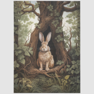 Vintage Inspired Forest Rabbit Decoupage Tissue Paper