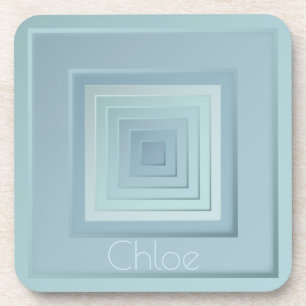Vintage Inspired Geometric Squares Coaster