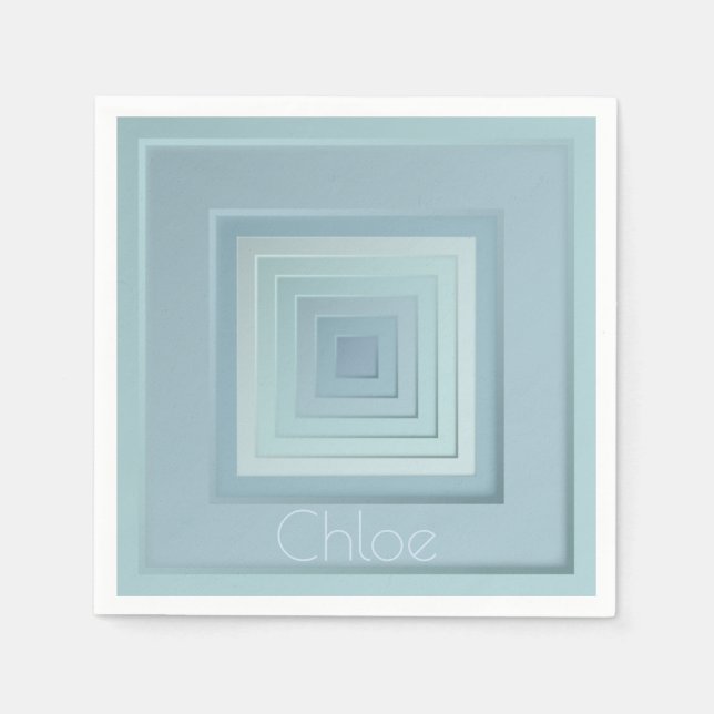 Vintage Inspired Geometric Squares Napkin (Front)