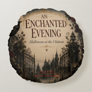 Vintage-Inspired Halloween for Mysterious Evening Round Cushion
