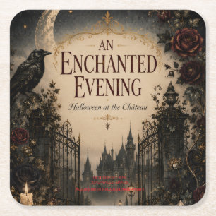 Vintage-Inspired Halloween for Mysterious Evening Square Paper Coaster