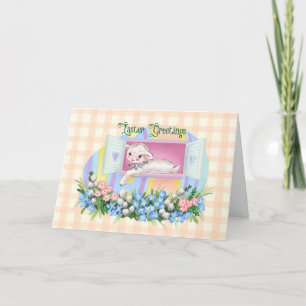 Vintage Inspired Lamb in Easter Egg Card
