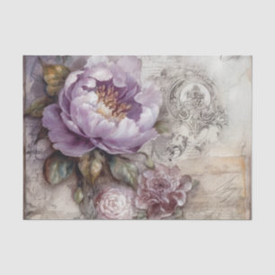 Vintage Inspired Lavender Peonies Tissue Paper