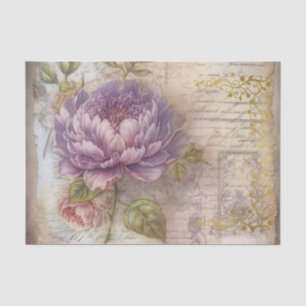 Vintage Inspired Lavender Peonies Tissue Paper