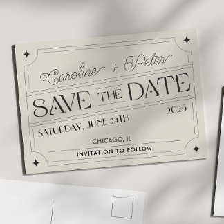 Vintage-Inspired Matchbox "Save the Date" Announc Announcement Postcard
