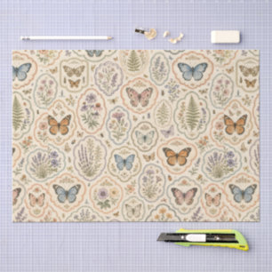 Vintage Inspired Mixed Botanicals & Butterfly Tissue Paper