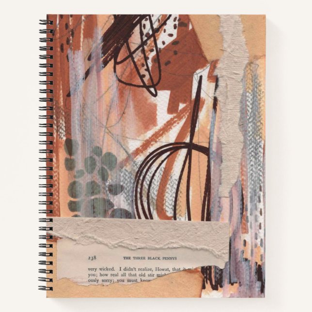 Vintage-Inspired Mixed Media Spiral Notebook (Front)