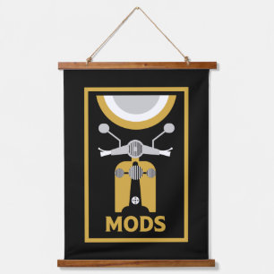 Vintage Inspired Mods And Rockers Hanging Tapestry