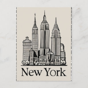 vintage inspired new york postcard