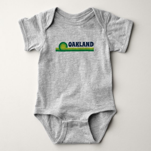 Vintage-Inspired Oakland Love Baby Unisex Bodysuit (Front)