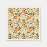 Vintage-Inspired Orange Grove Floral Patterned