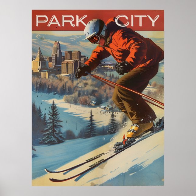 Vintage-Inspired Park City Travel Poster (Front)
