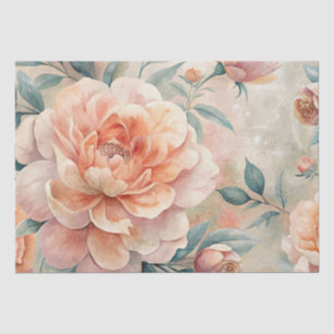 Vintage Inspired Pastel Peach Watercolor Decoupage Tissue Paper