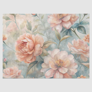 Vintage Inspired Pastel Peach Watercolor Decoupage Tissue Paper