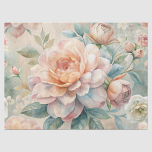Vintage Inspired Pastel Peach Watercolor Decoupage Tissue Paper