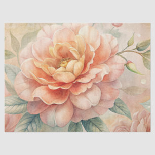 Vintage Inspired Pastel Peach Watercolor Decoupage Tissue Paper
