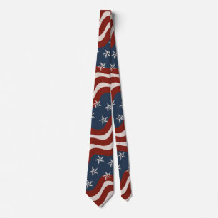 Vintage Inspired Patriotic Stars and Stripes Tie