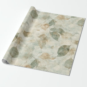 Vintage-Inspired Pressed Leaf in Warm Colours Wrapping Paper