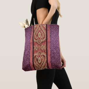 Vintage Inspired Renaissance Silk Tapestry Tote Bag