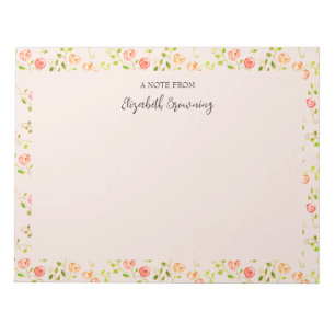 Vintage Inspired Roses Girly Gardening Wildflower Notepad