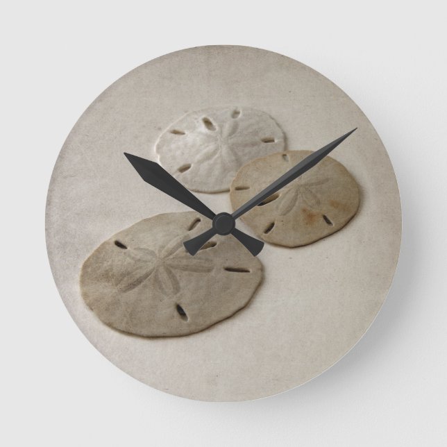 Vintage Inspired Sand Dollars Round Clock (Front)