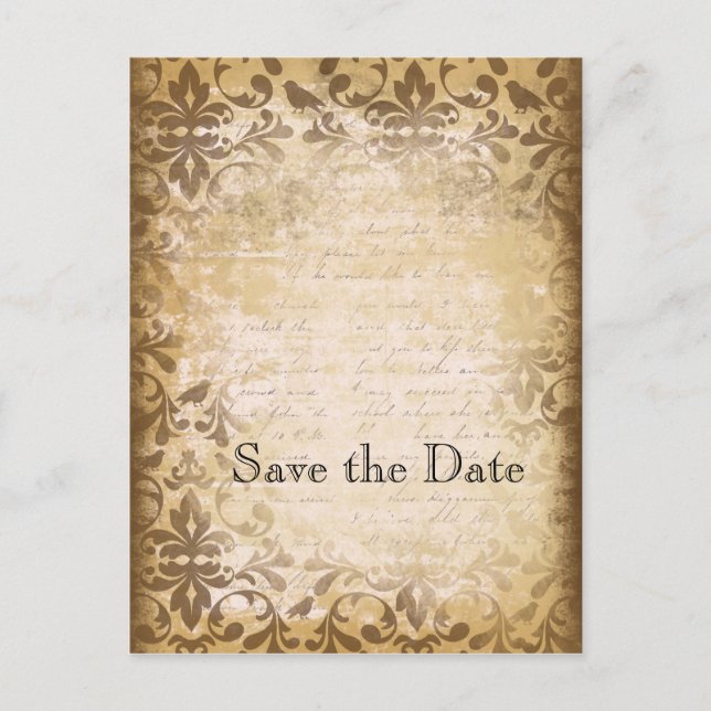 Vintage Inspired Save the Date Postcards (Front)