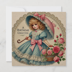 Vintage-Inspired Watercolor Birthday Card – Retro