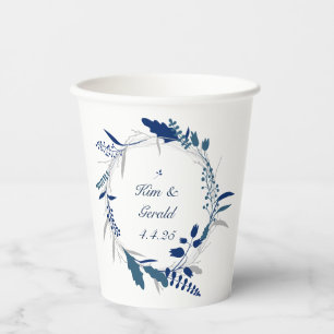 Vintage-Inspired Wedding with Whimsical Wreath Art Paper Cups