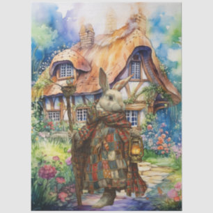 Vintage Inspired Whimsical Rabbits & Cottage Tissue Paper