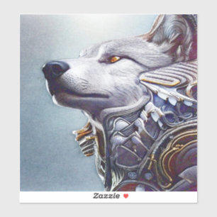 Vintage-Inspired Wolf Head Art - Nostalgic